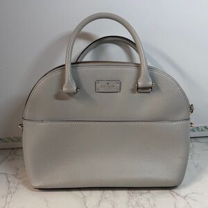 Kate Spade Carli Grove Street Gray Leather Domed Crossbody Satchel NWOT